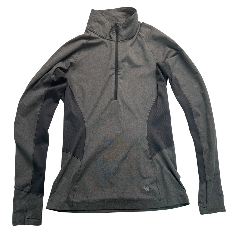 Mountain Hardwear Womens Grey Quarter Zip Pullover Long Sleeve Top Size S
